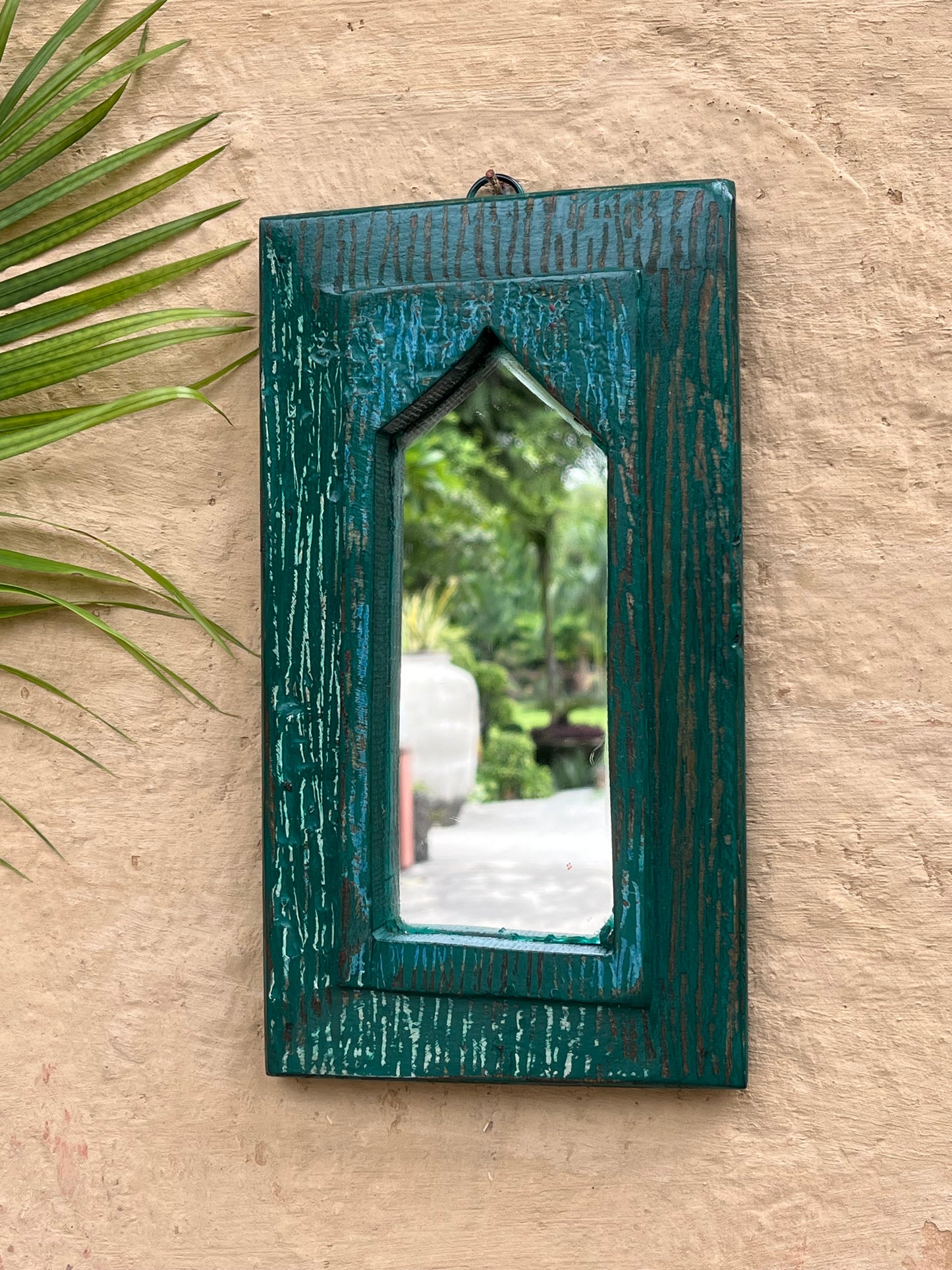 Green Colour Arch Mirror