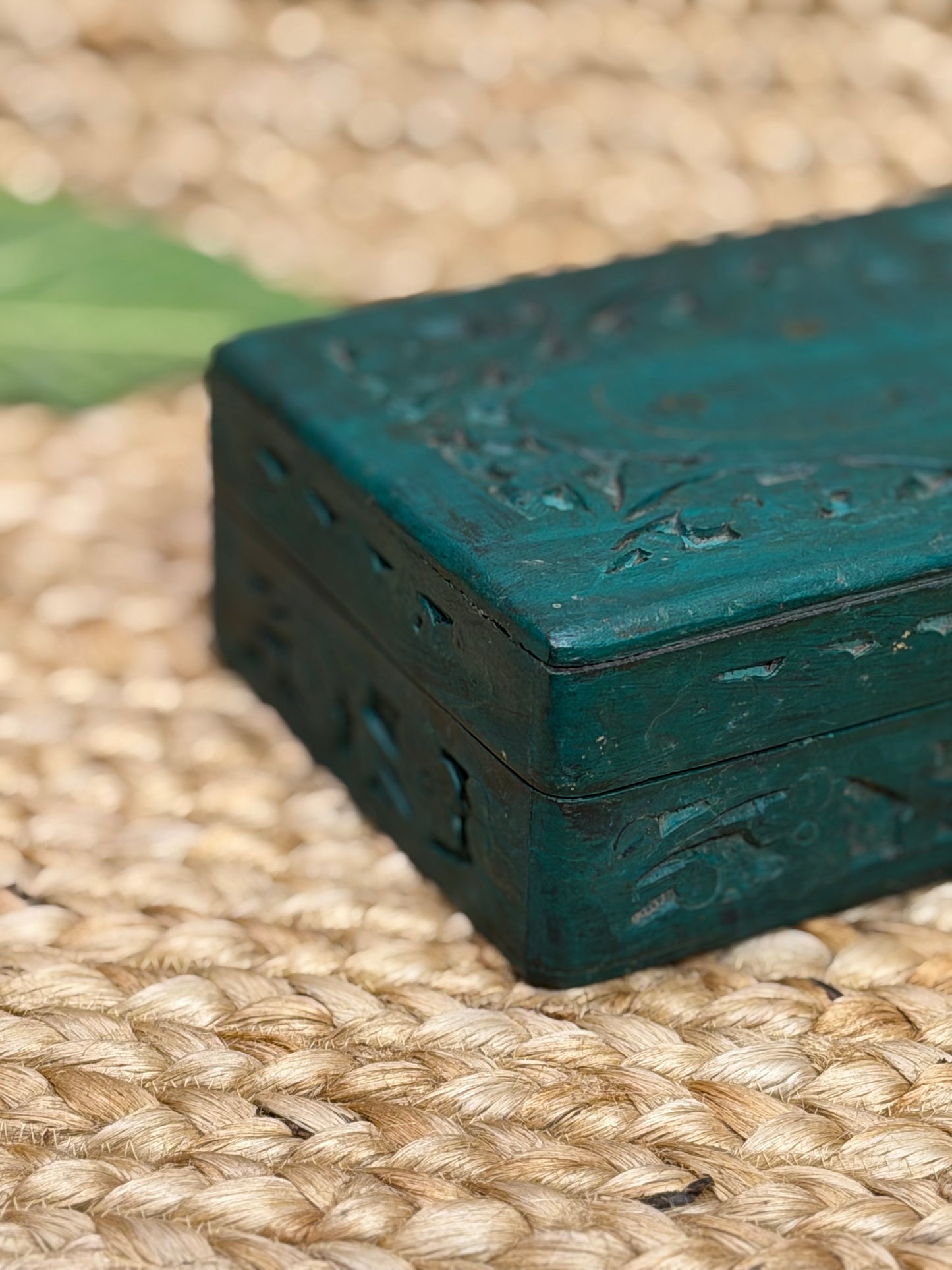 Hand Painted Green Box￼