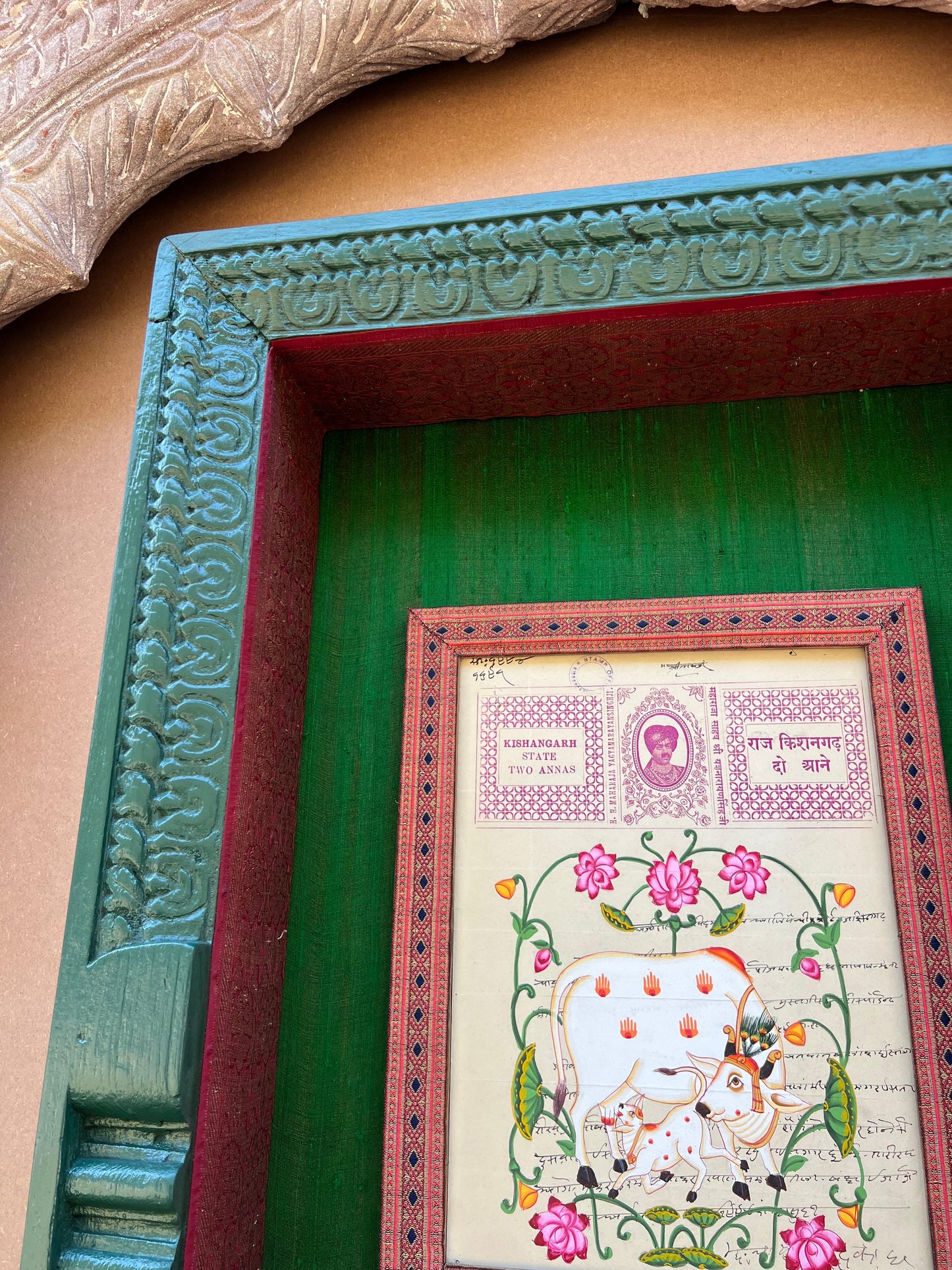 Carved Frame in Pichwai Painting
