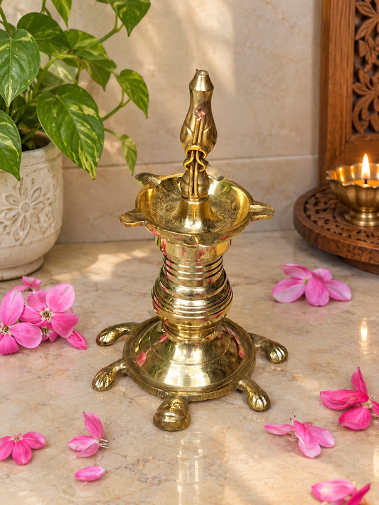 Brass Turtle Oil Lamp￼