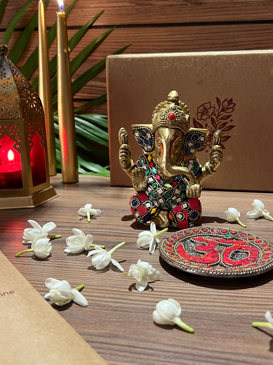 Brass Ganesh Om Incense Holder