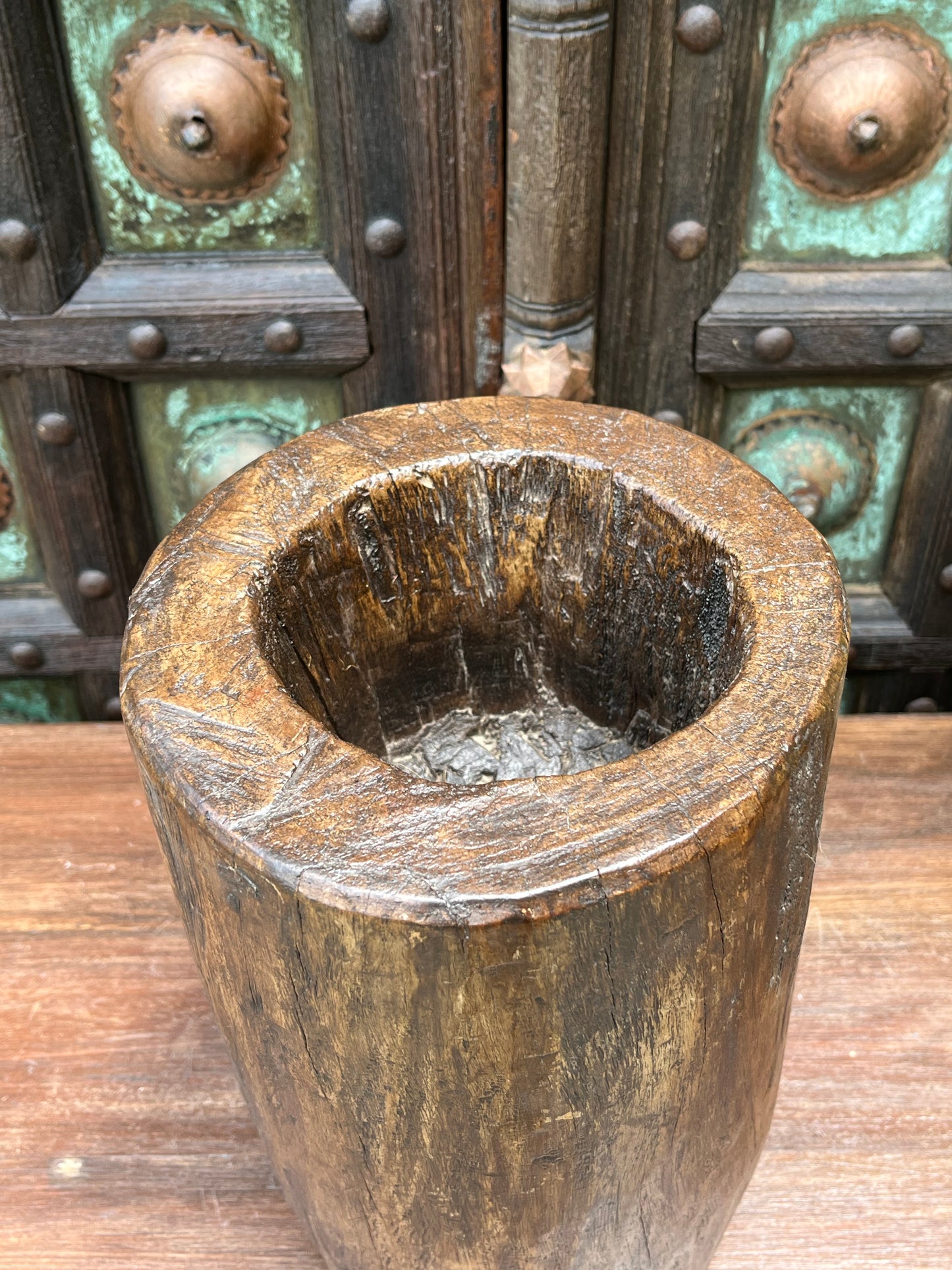 Wooden Vintage Okhali pot