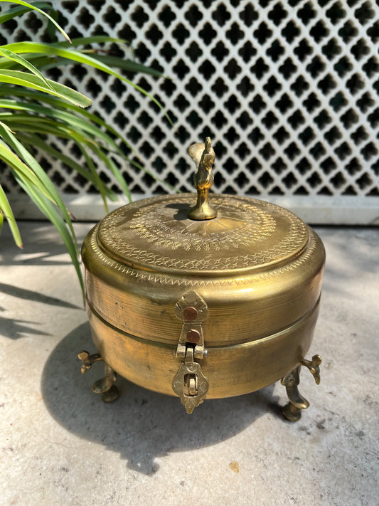 Brass Box Peacock Leg