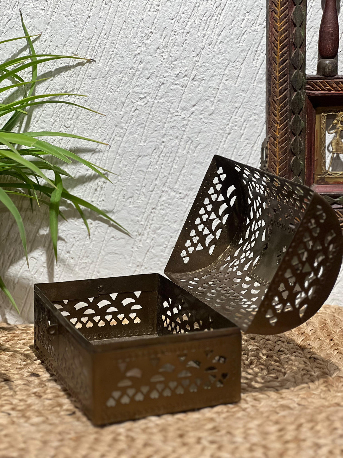 Old Brass Jali Box