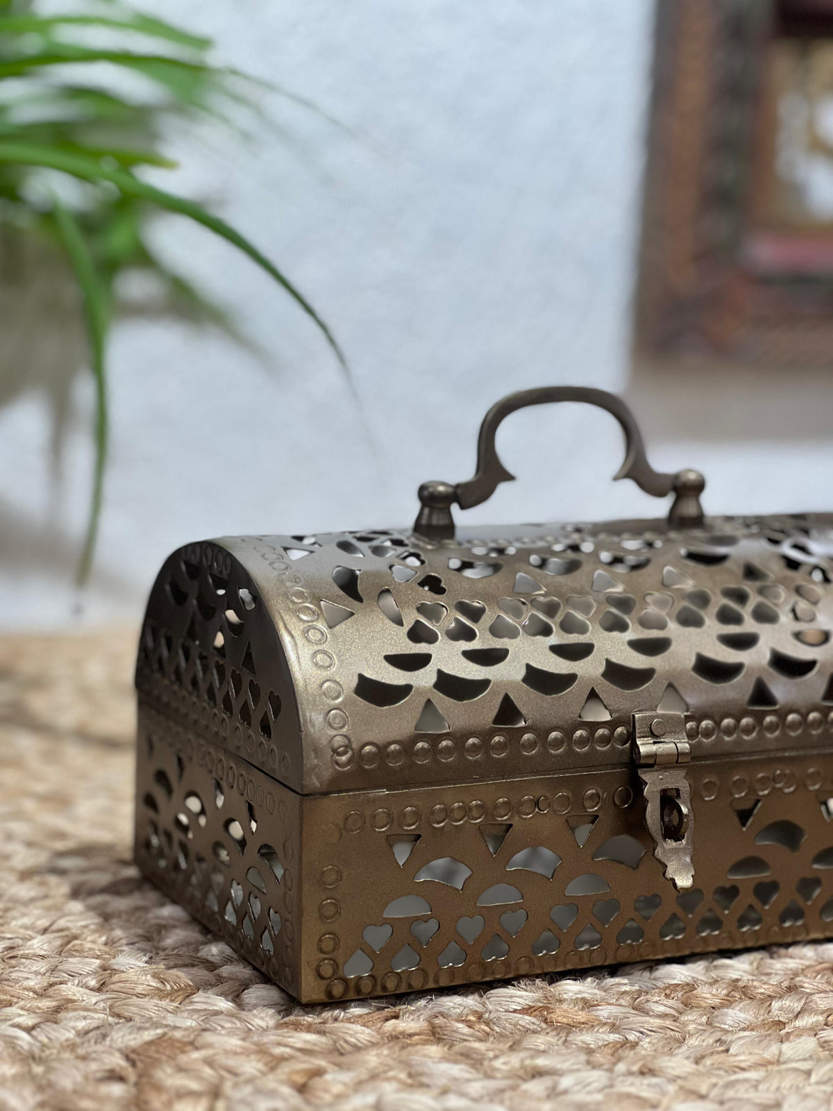 Old Brass Jali Box