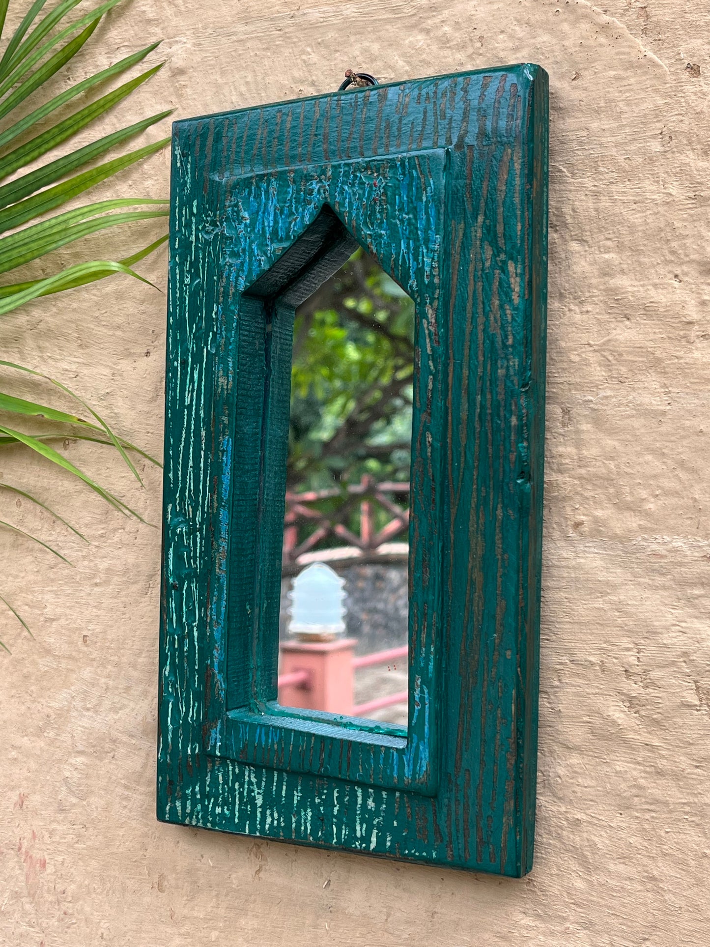 Green Colour Arch Mirror