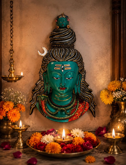 Divine Shiva Turquoise Wall Mask