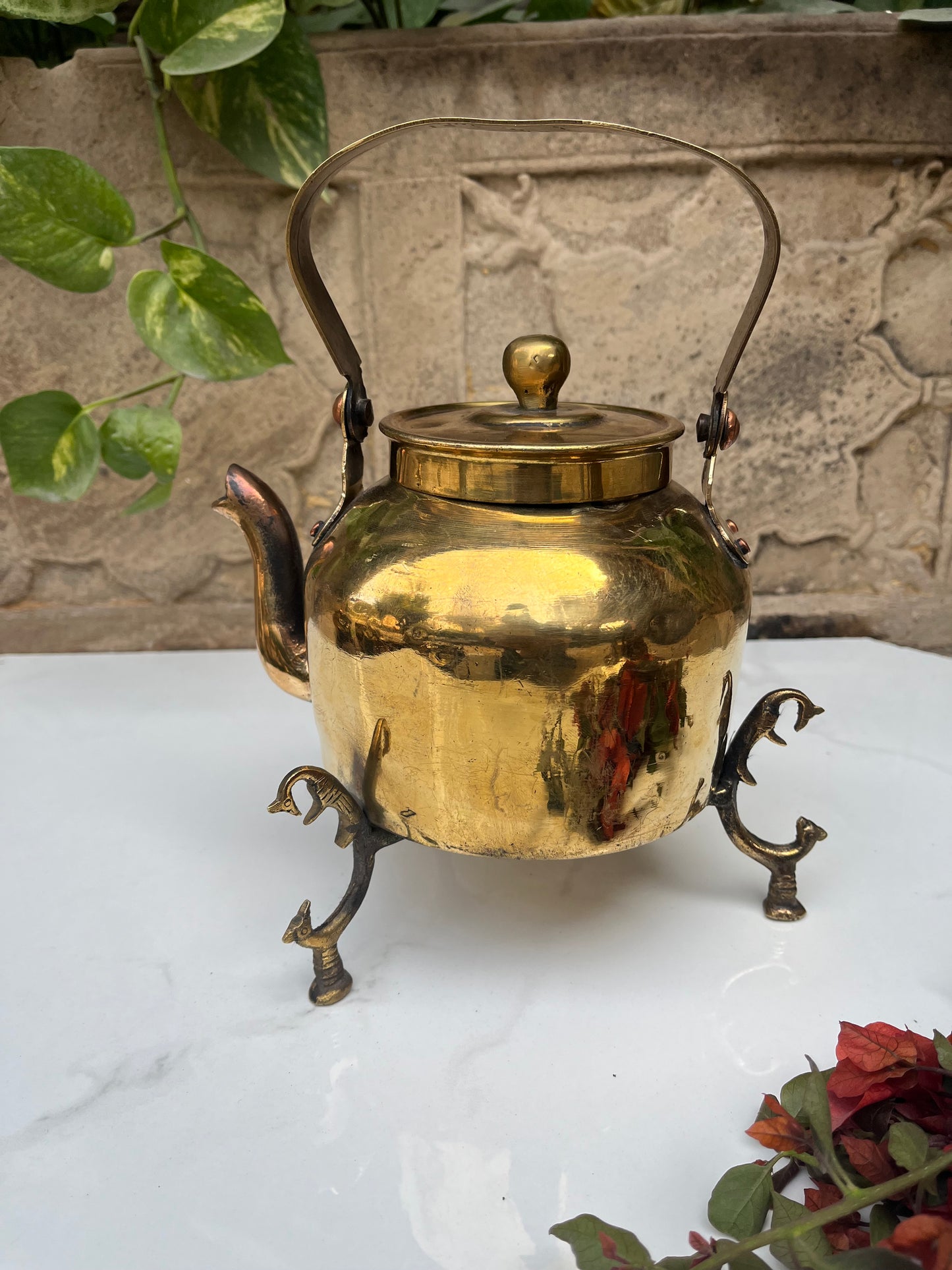 Brass Vintage Kettle With Stand