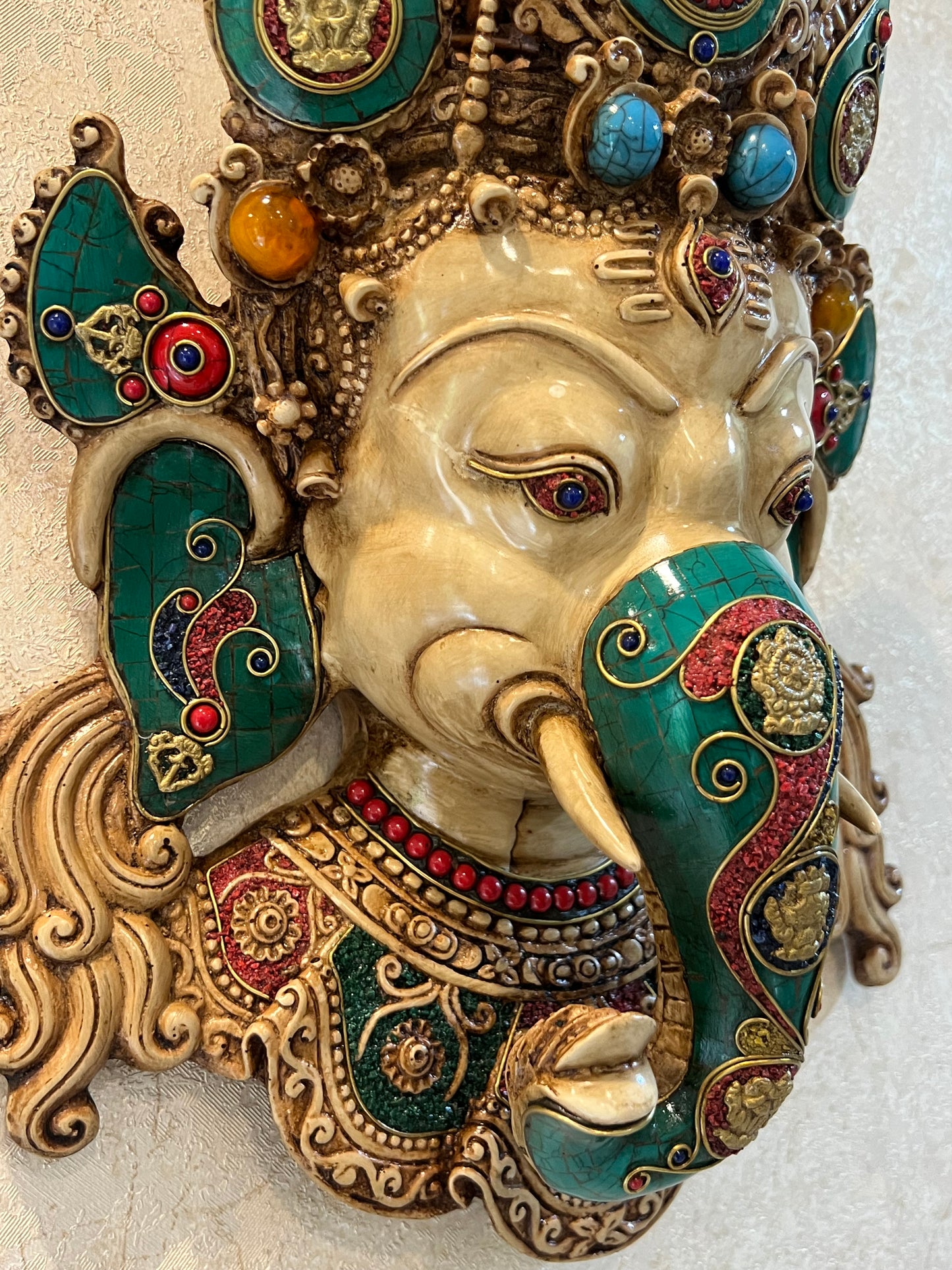 Divine Ganesha Gem Stone Mask