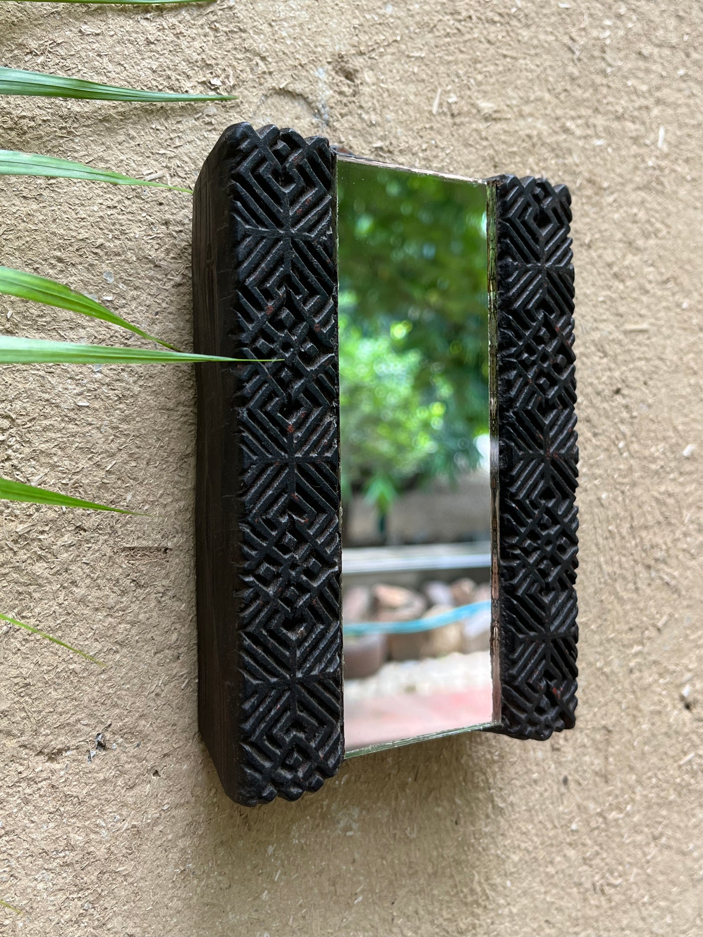 Wooden Block print Mirror