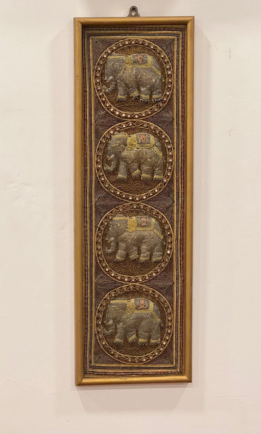 Old Gold Elephant Wall Panel