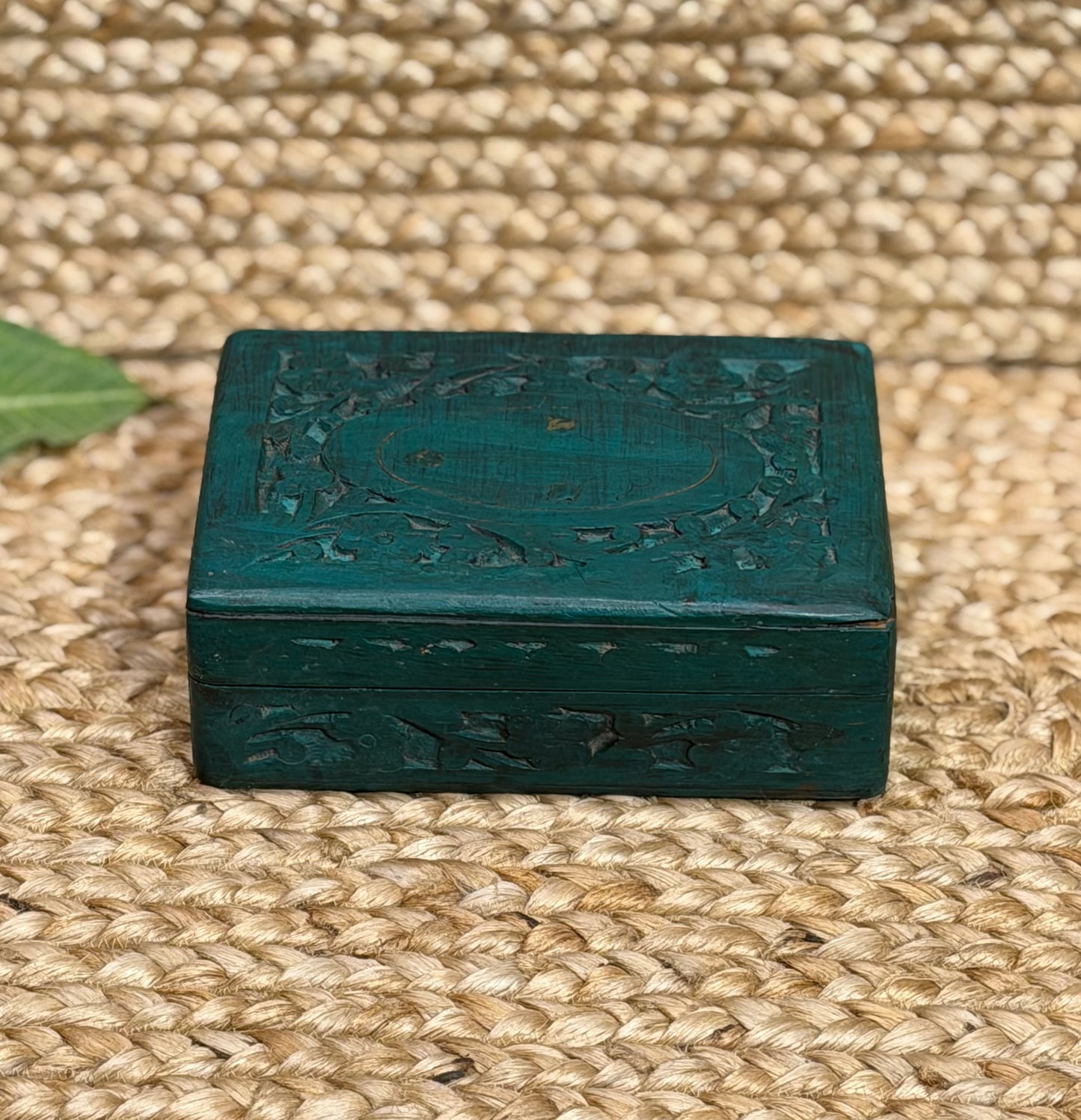 Hand Painted Green Box￼