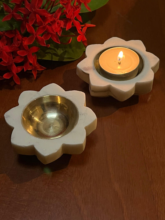 Marble Diya Set Of 2