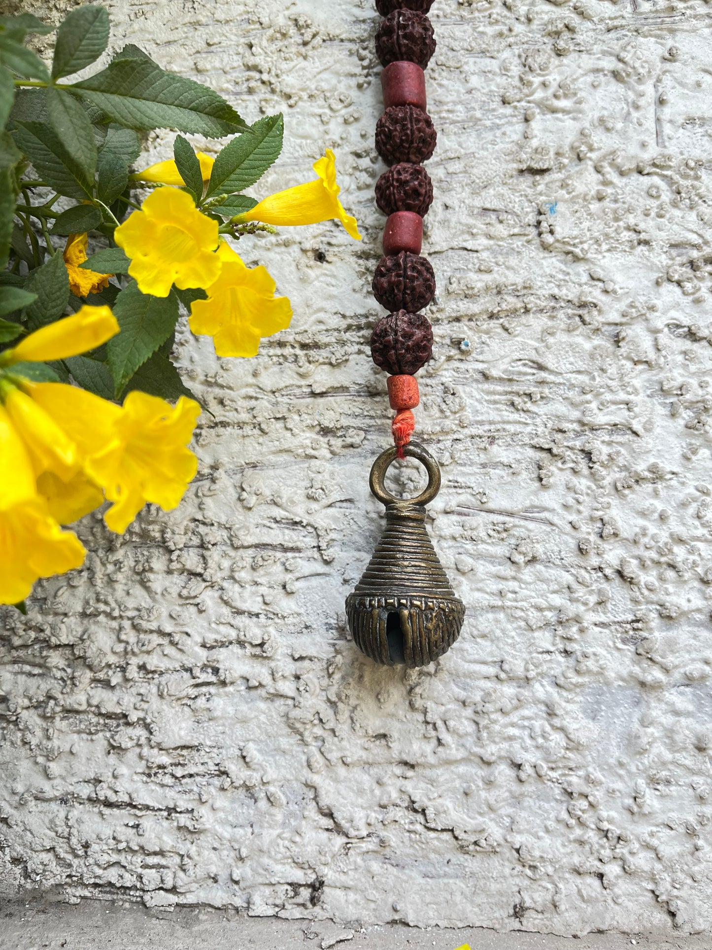 Old Brass Bell Bead Hanging