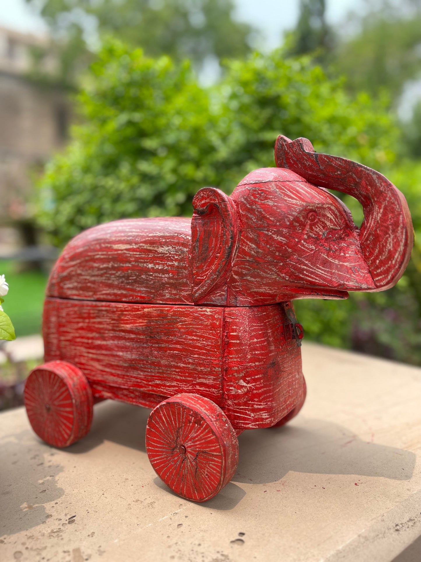 Wooden Elephant on Wheels