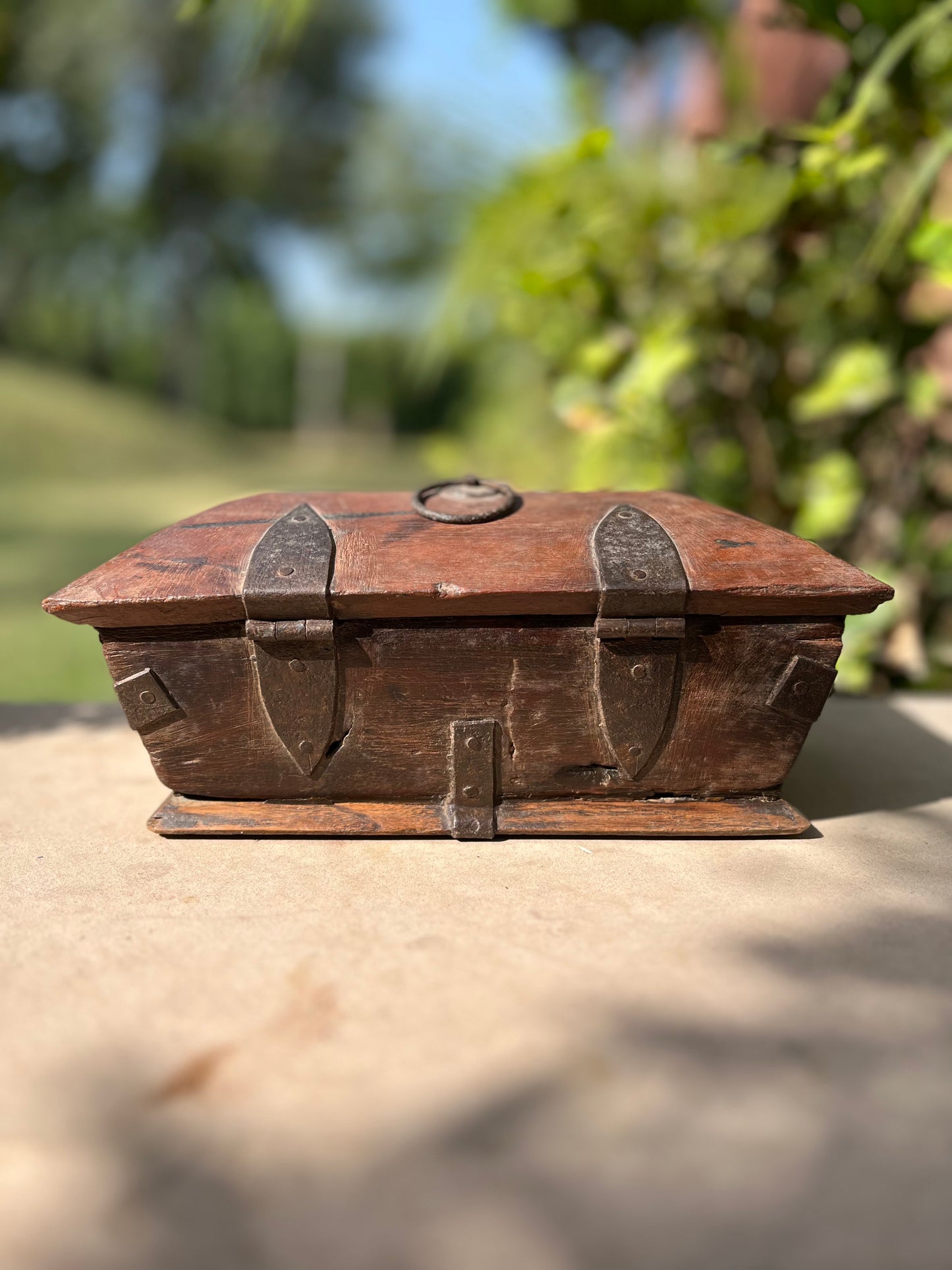 Vintage Wooden Iron Patti Box