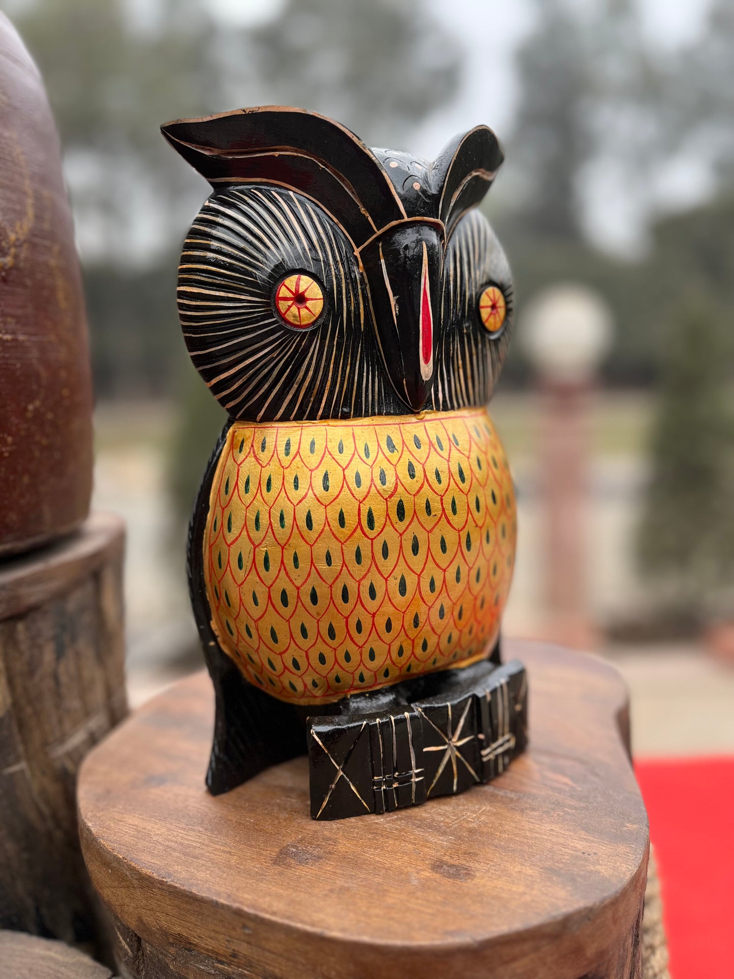 Wood  Handmade Owl For Good Luck