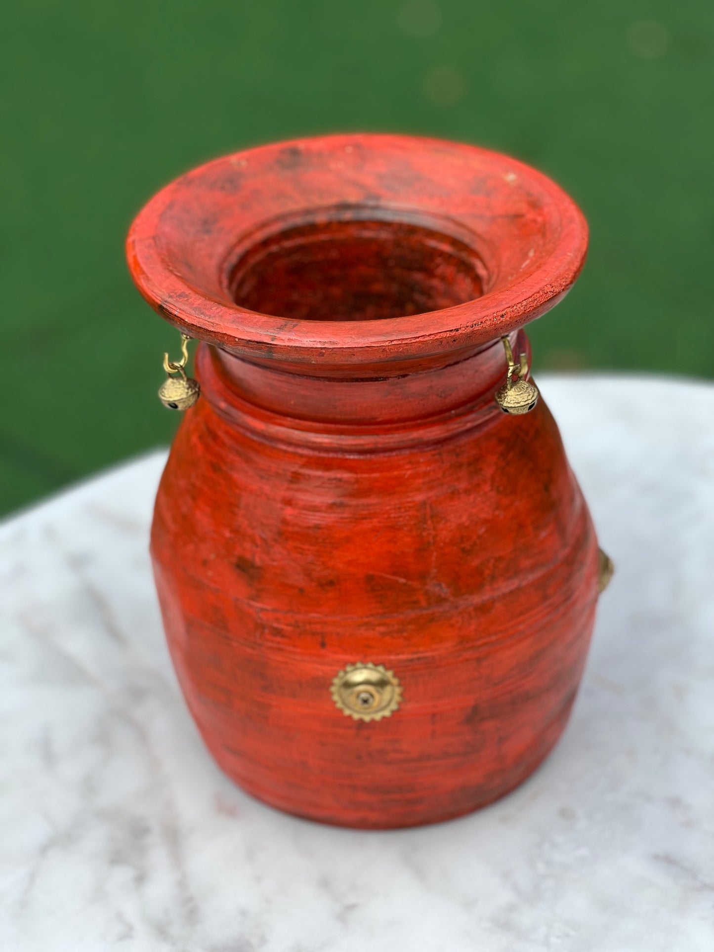Decorative Pot With Brass Bell