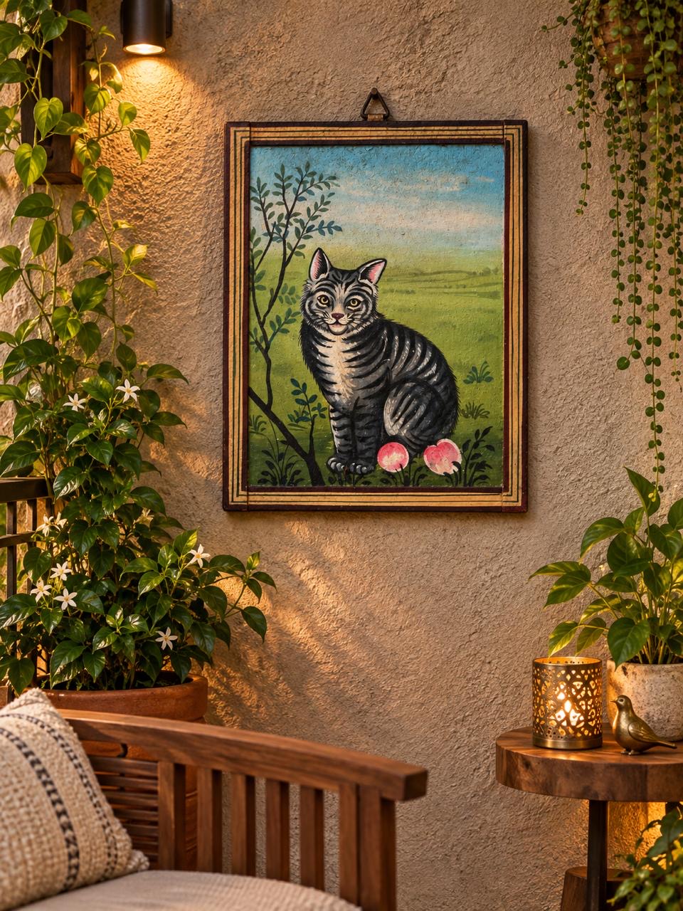 Iron Wall Cat Painting