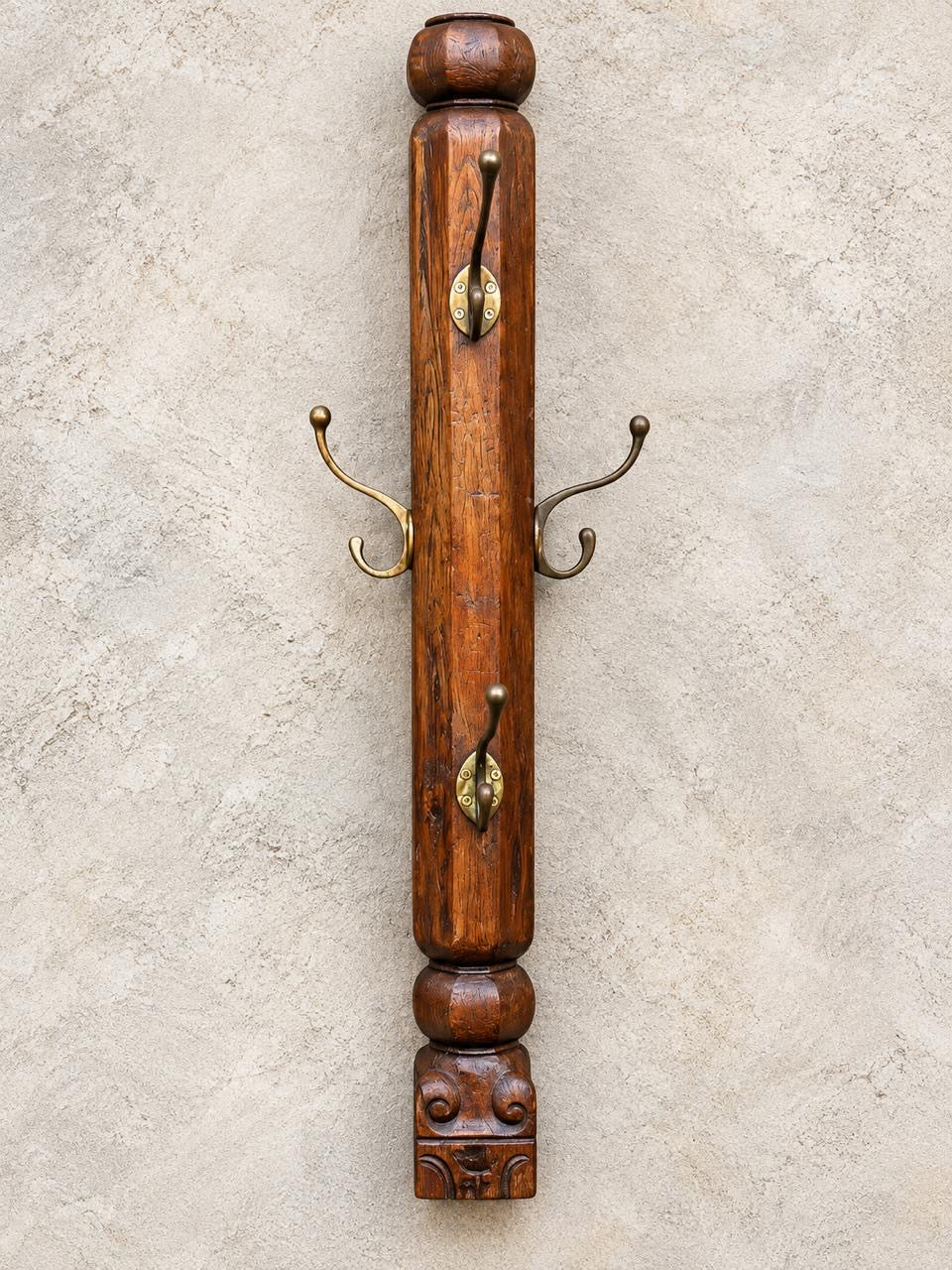 Old Brass Pillar Hook ￼