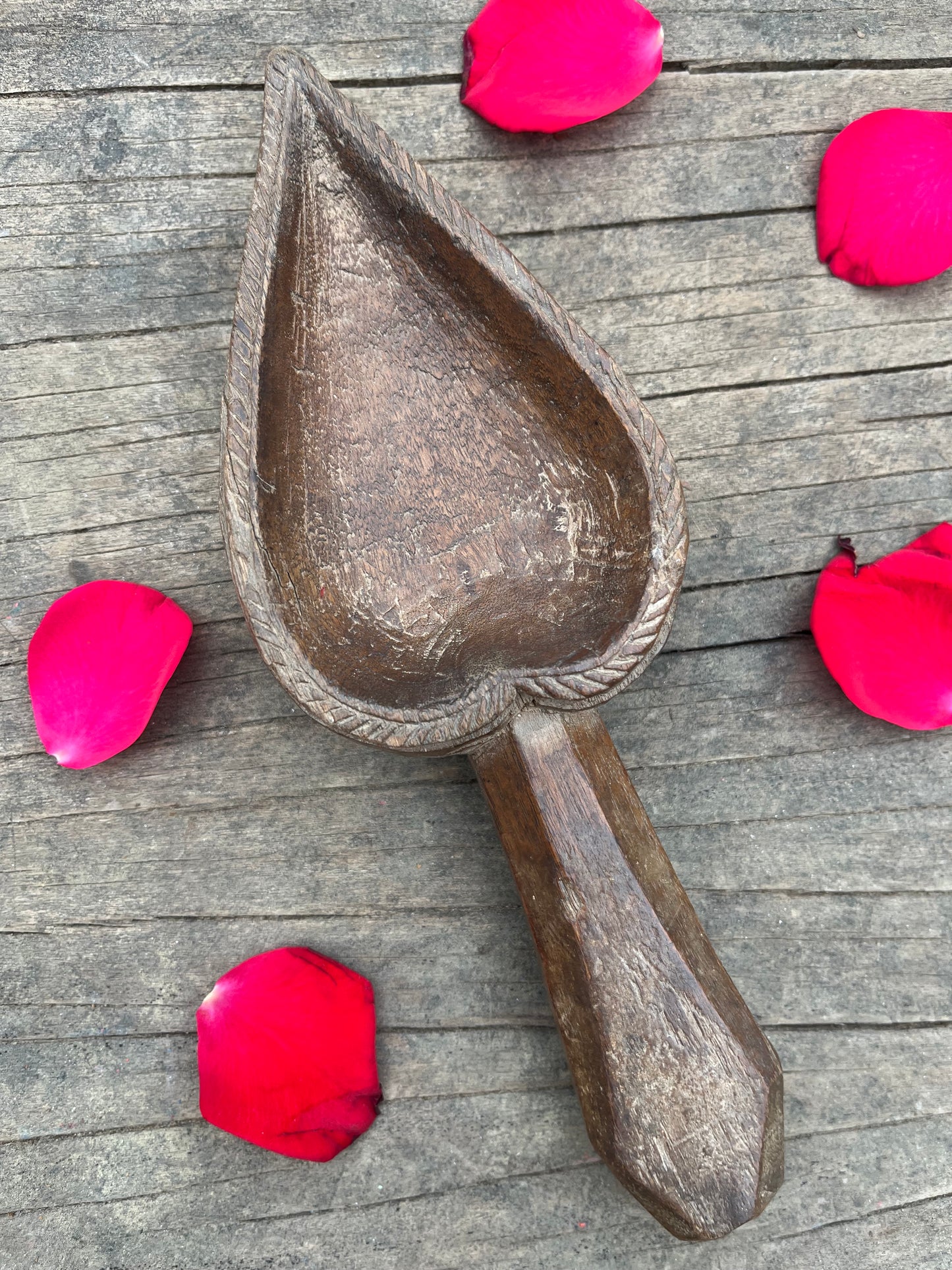 Antique Wooden Hawan Spoon