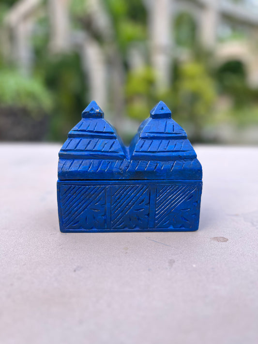 Blue Wood Sliding Temple Box
