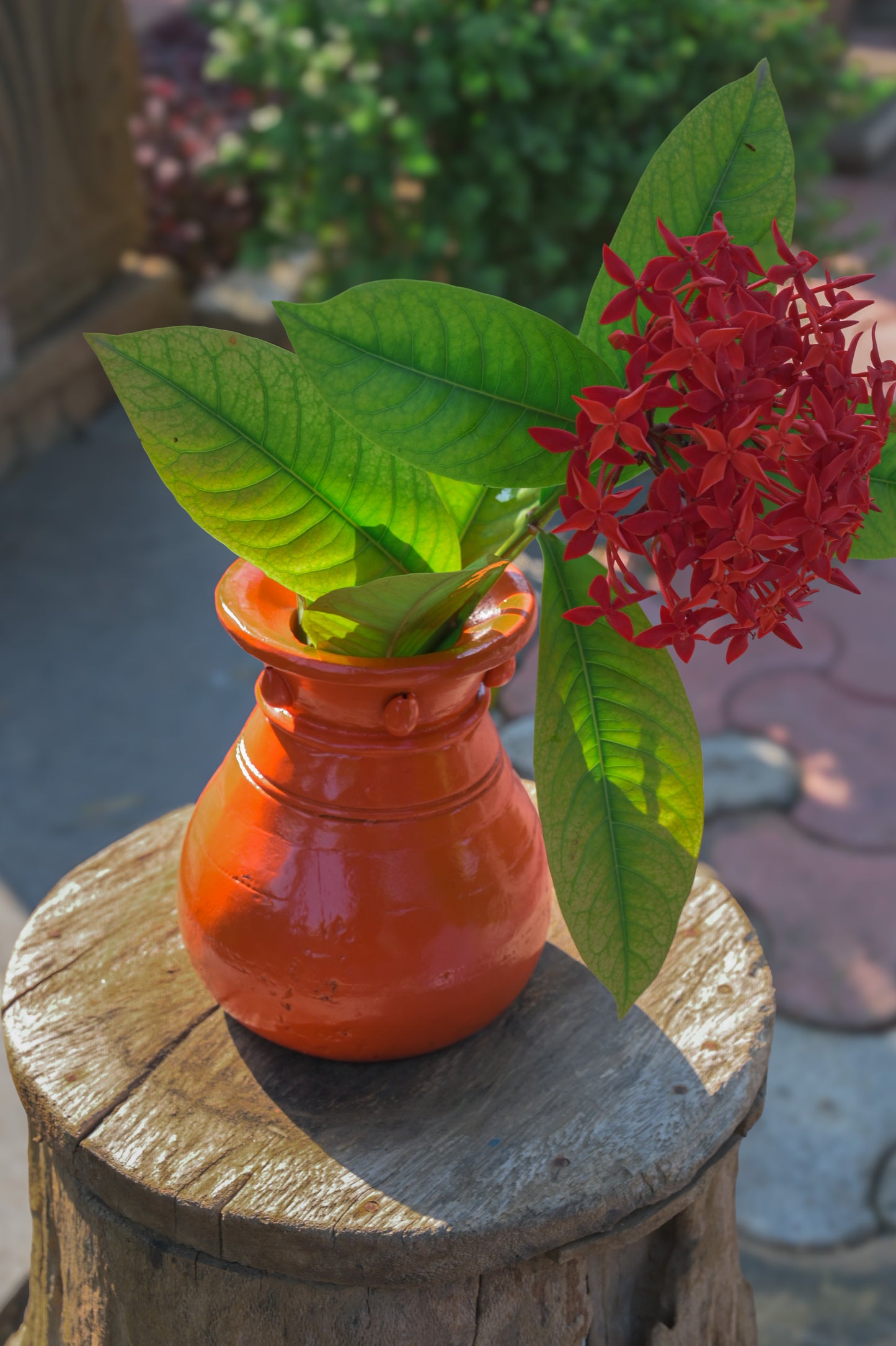 Orange Decor Wood Planter