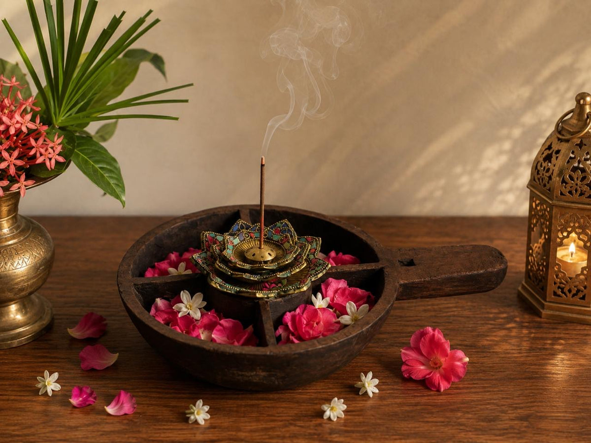 Wood Old Incense Holder ￼