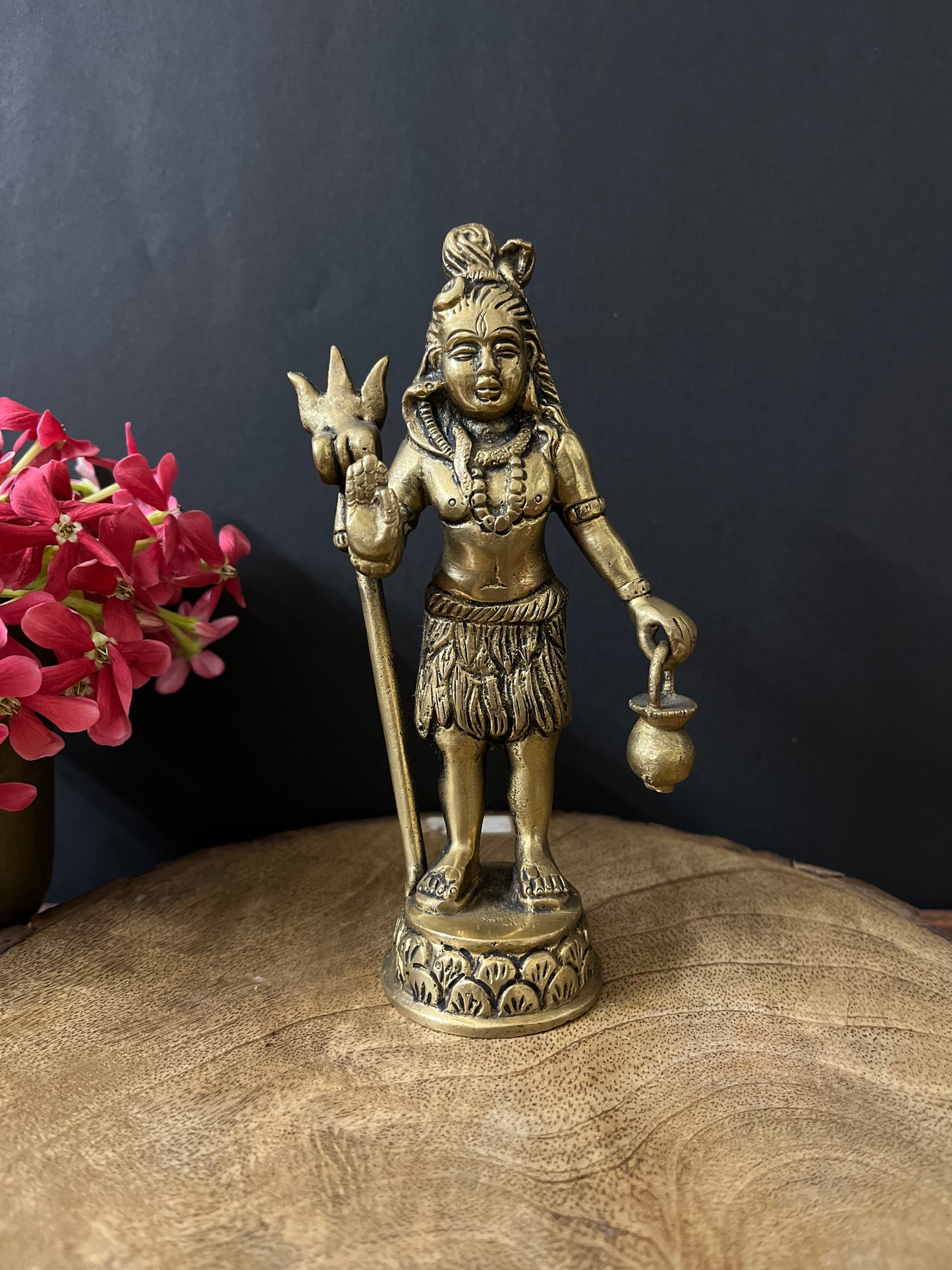 Brass Standing Shiva With Kamndal