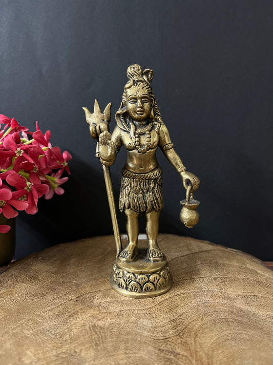 Brass Standing Lord Shiva With Kamndal