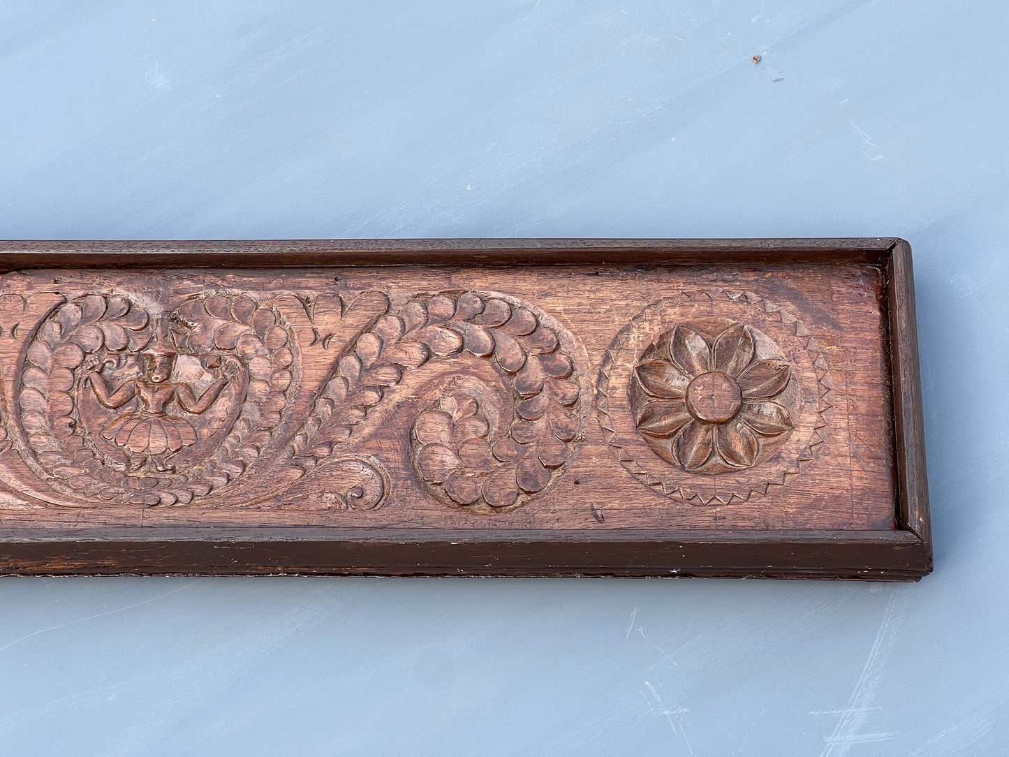 Old Hand Crafted Decorative Flower Wall Panel