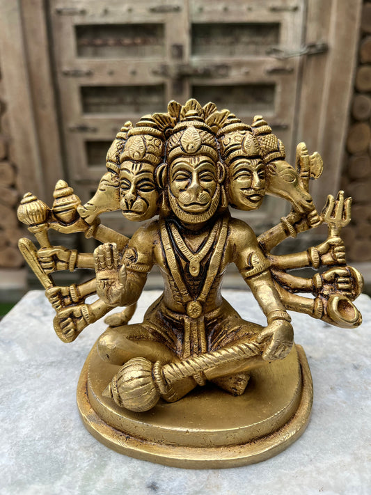 Brass Panchmukhi Divine Hanuman