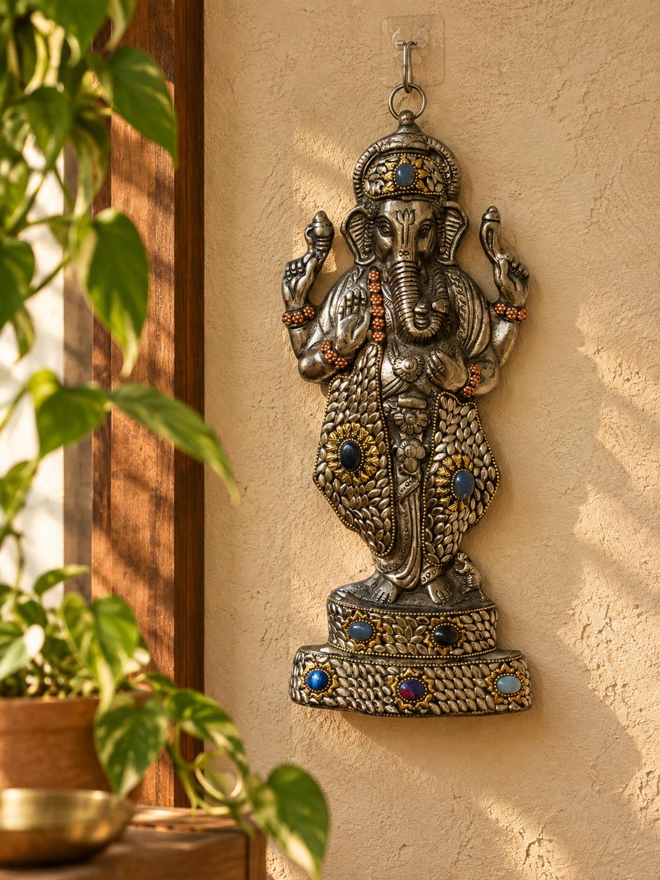 Metal Stone ganesha