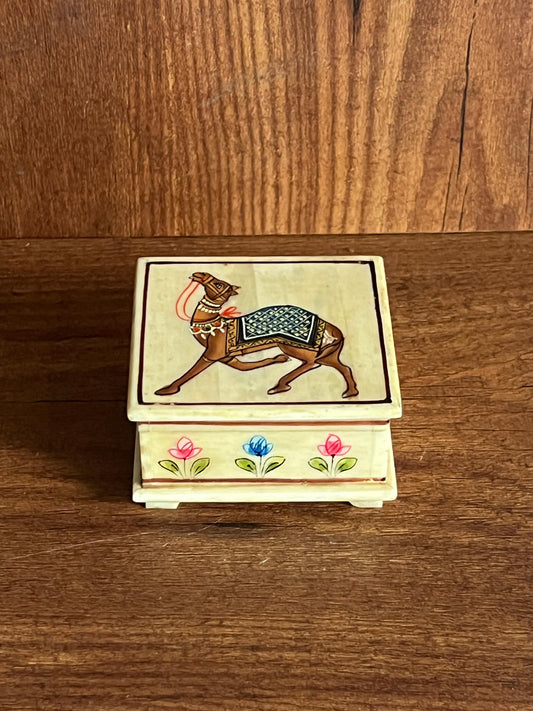 Hand Painted Camel Bone Box ￼