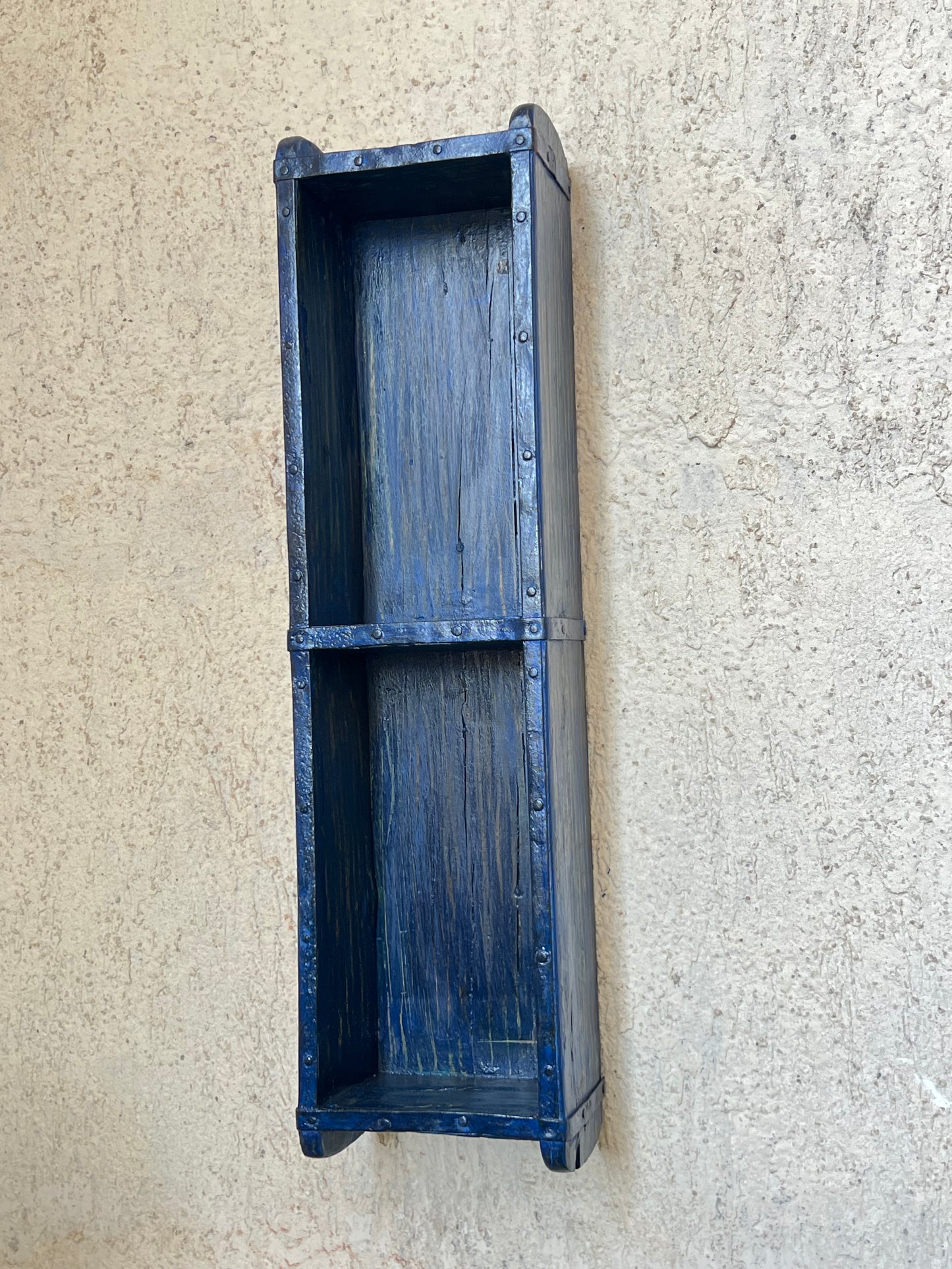 Wood Blue Wall Shelf