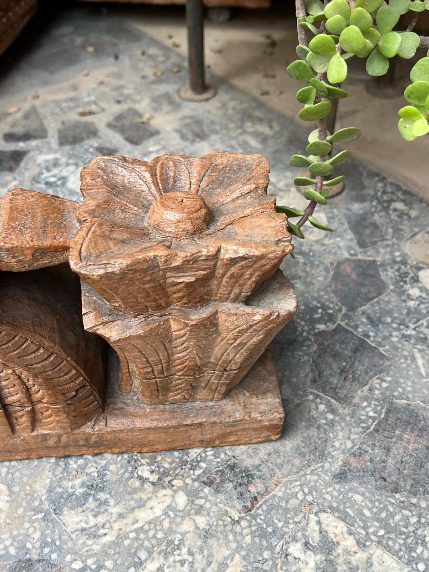 Old Decor Carved Bracket Candle Stand