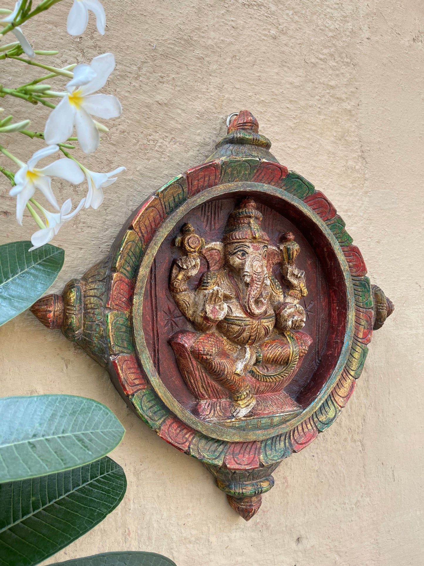 Hand Painted Ganesha Wall Panel