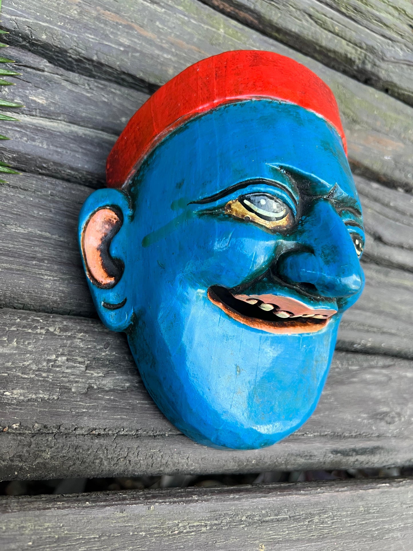 Blue Painted Munim Mask