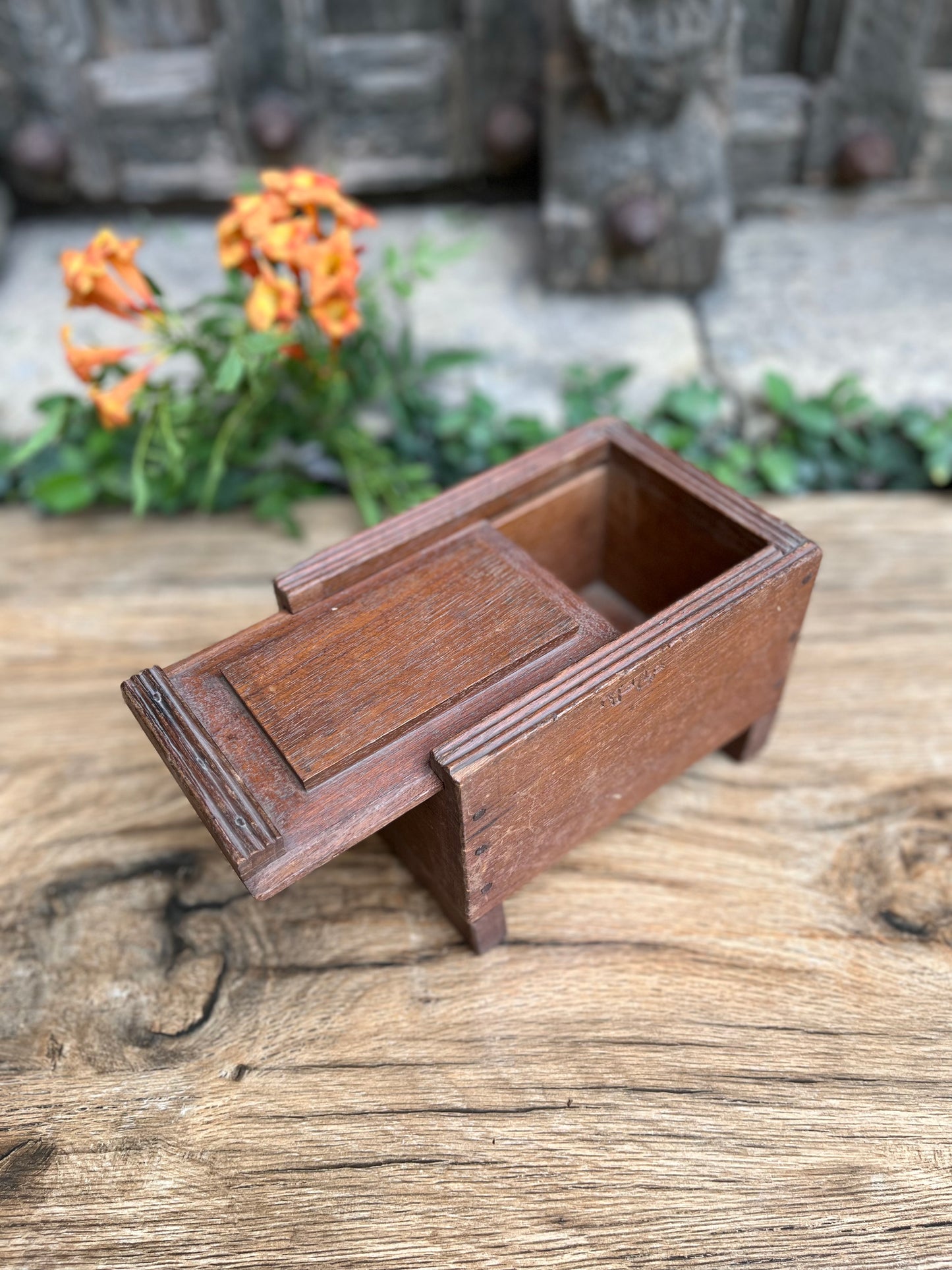 Vintage wooden Sliding Box