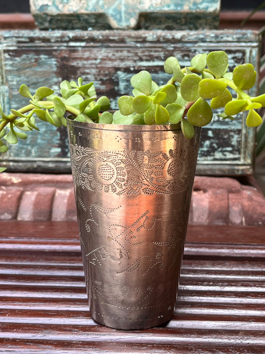 Brass old Glass Planter