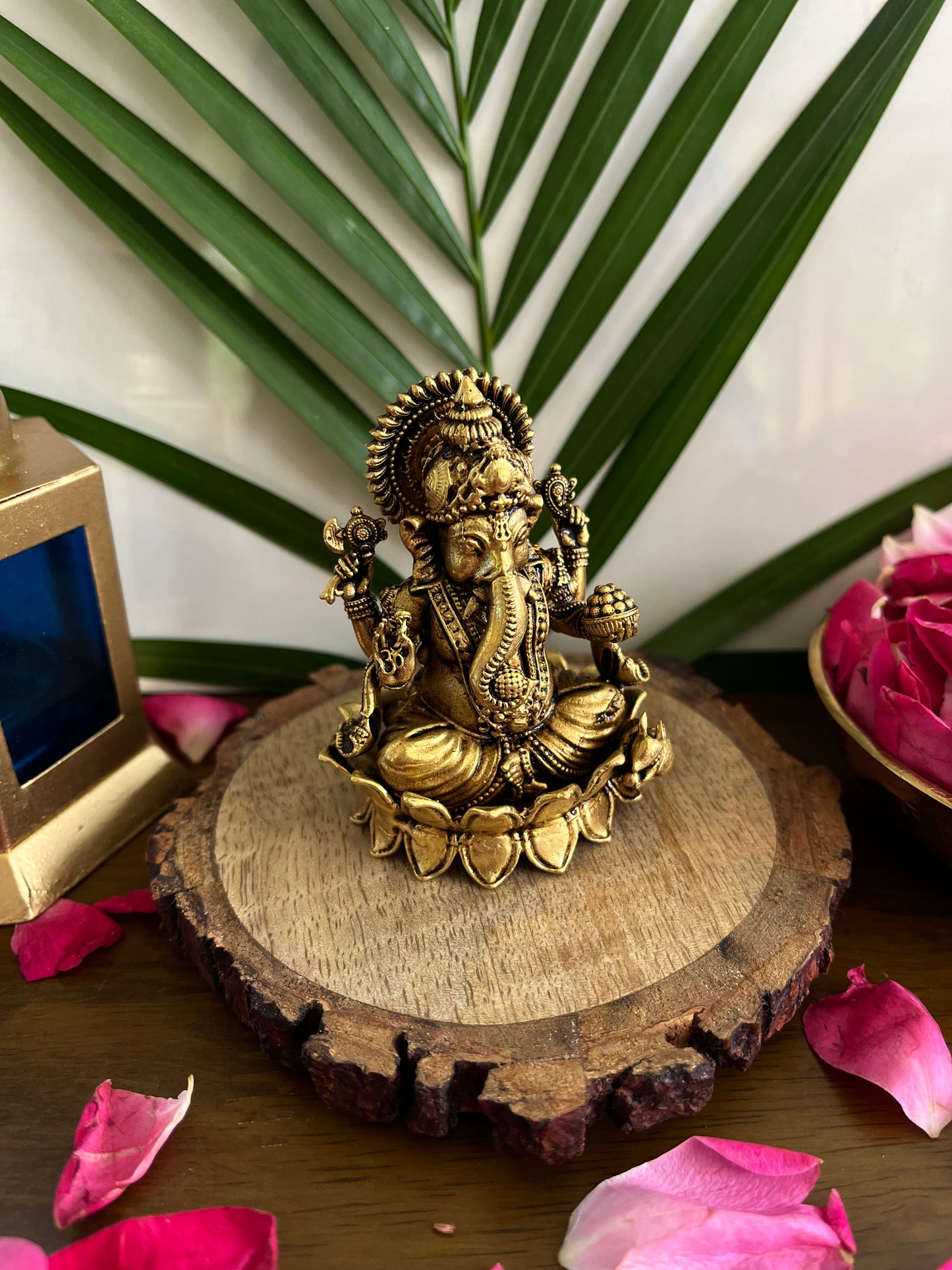 Brass Ganesha Seating on Lotus