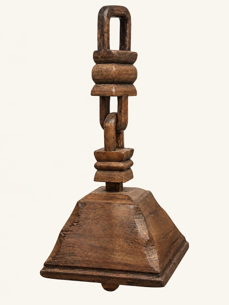 Vintage Wood Carved Bell ￼