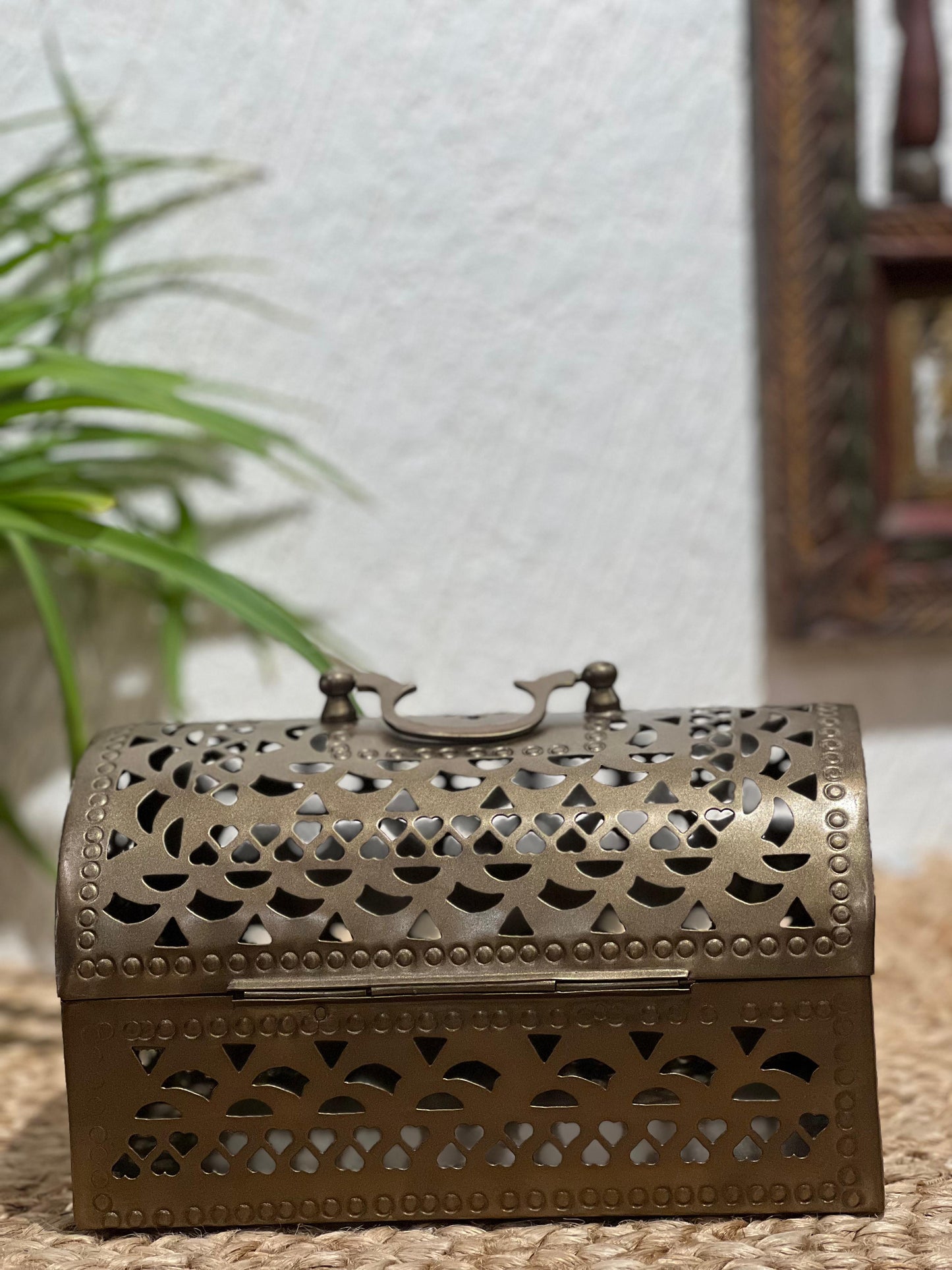 Vintage Brass Jali Box