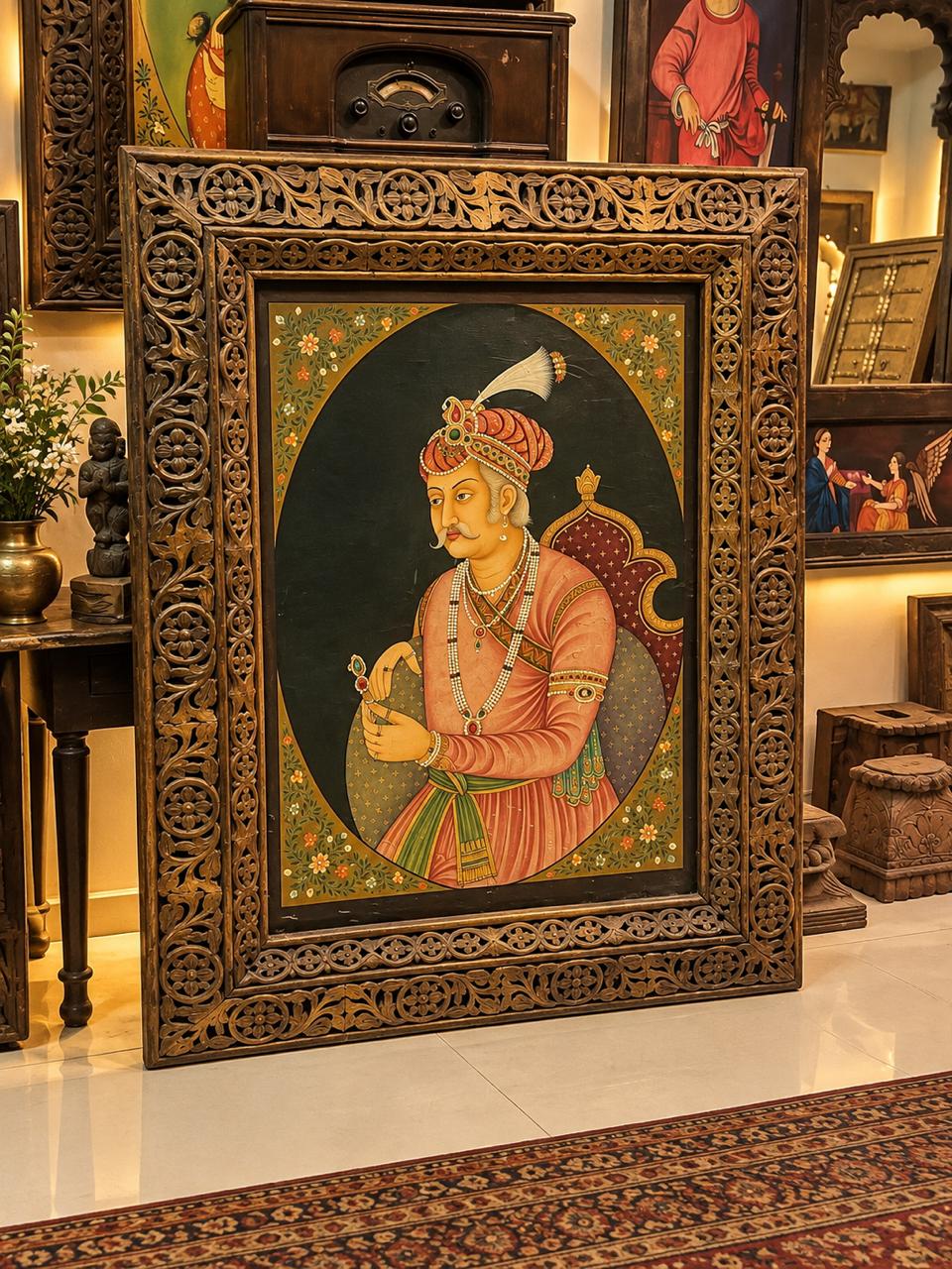 Canvas Mughal King Painting ￼