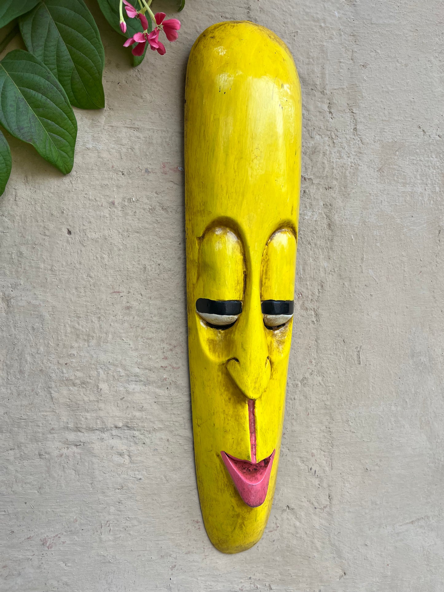 Hand Painted Yellow Long Mask