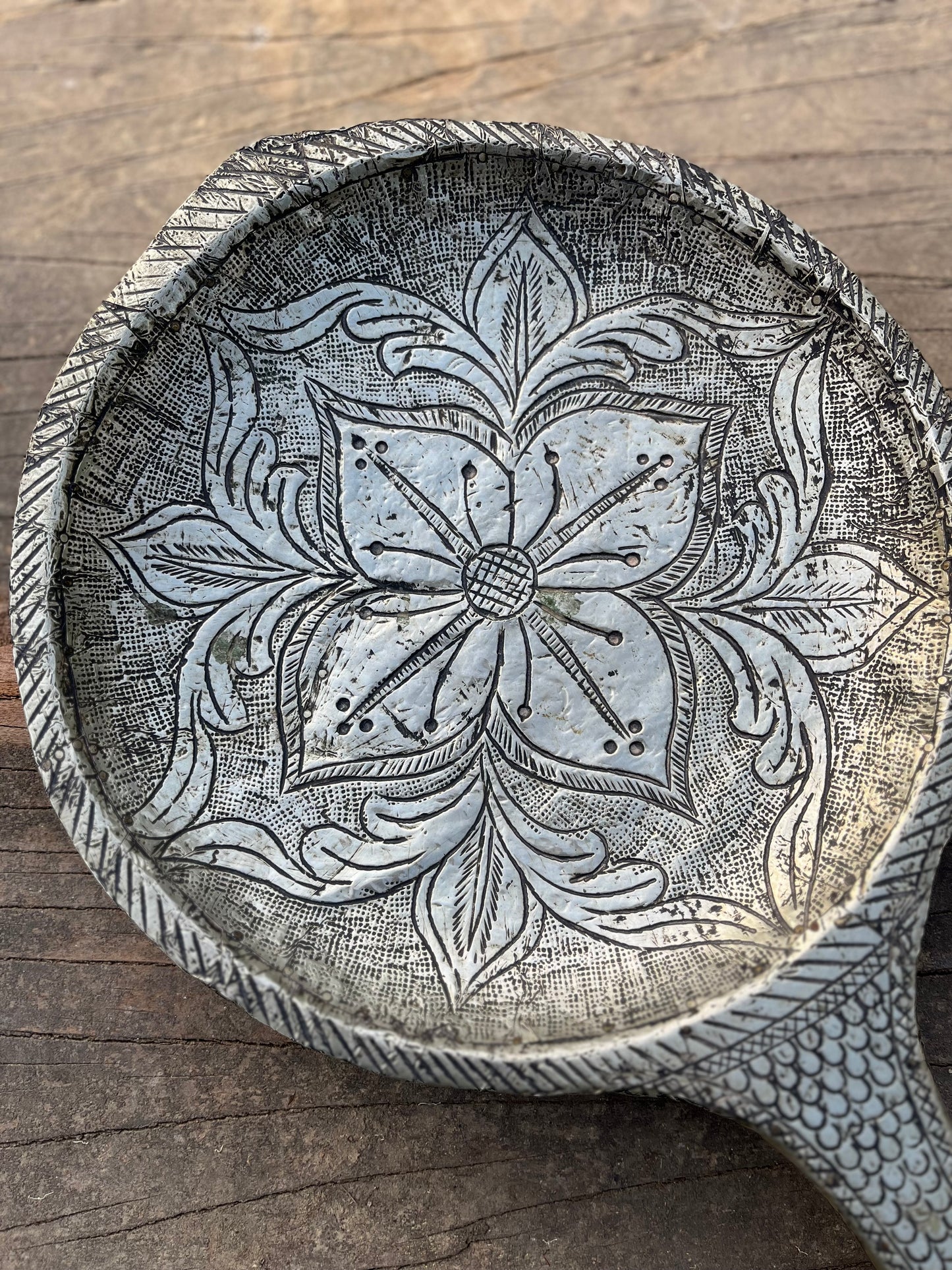 Old German Silver Carved Elegant Platter