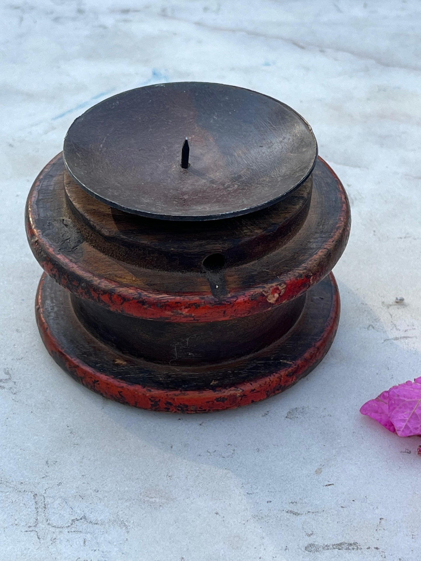 Wood Round Candle Holder