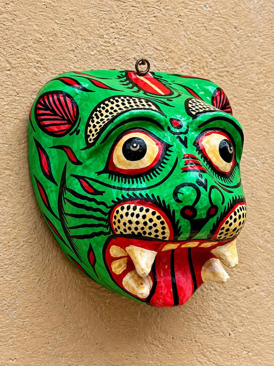 Green Tiger Papermash Mask