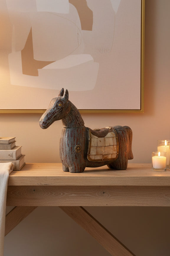 Wood Sitting Horse