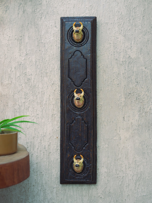 Vintage Old Wall Panel  with cow head